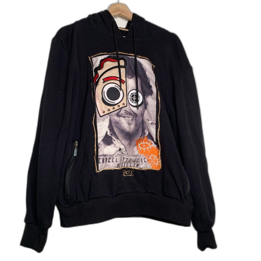 Pablo Escobar Medellín Cartel BKYS Men's Hoodie Sweatshirt Black Pullover Medium